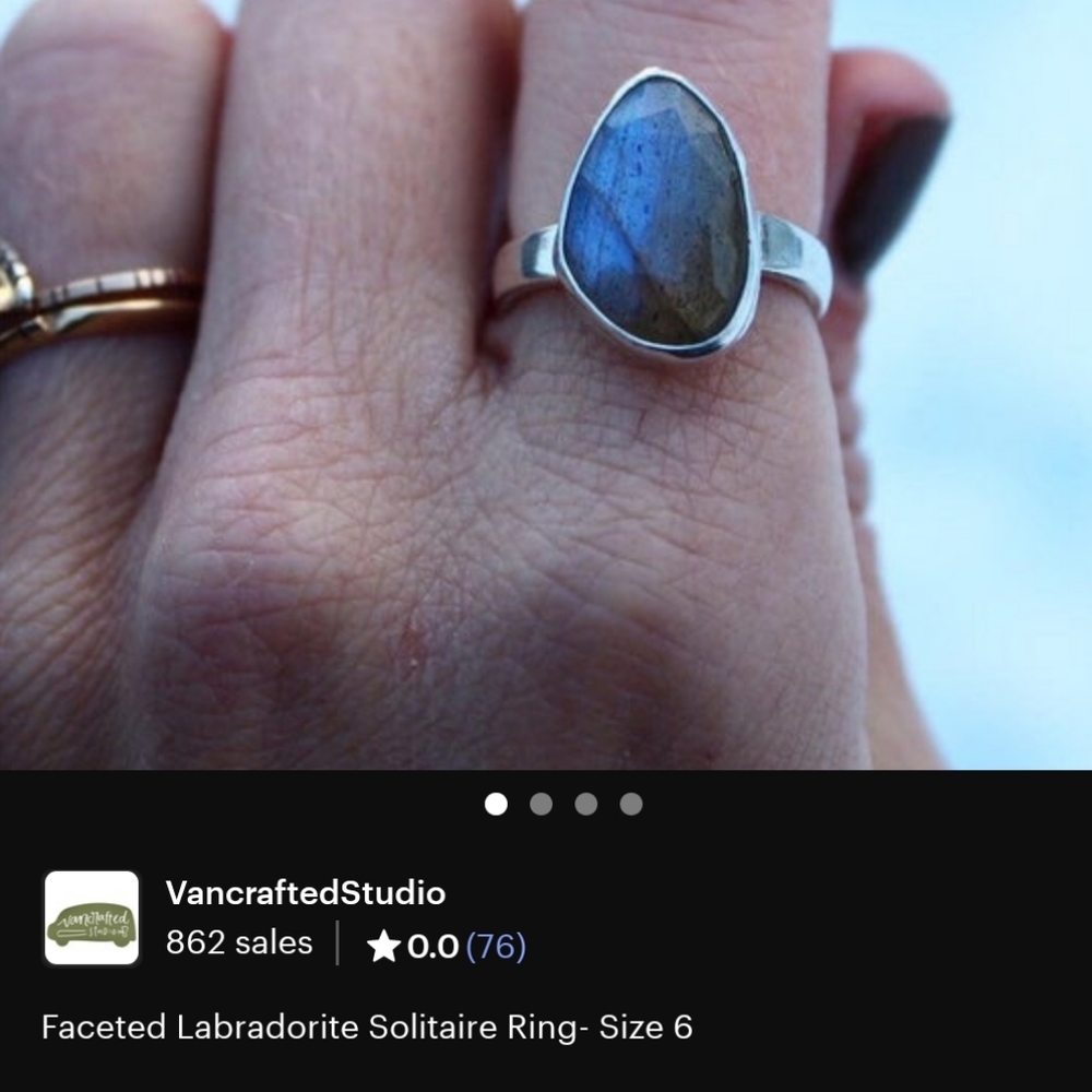 Vancrafted - Labradorite Solitaire Ring - Size 6 - Picture 5 of 5